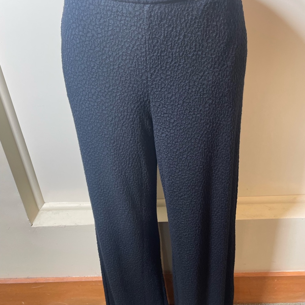 Elegant Black Textured Women's Pants